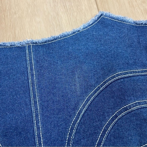 H:ours London Corset Top in Dark Blue Size M - Picture 4 of 9